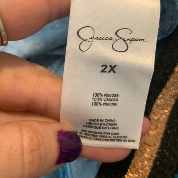 Jessica Simpson Women's Shani High Rise Elastic Waist Wide Pant size 2X - Picture 5 of 11